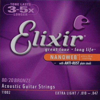 EL11002 Elixir Nanoweb string set acoustic coated 80/20 bronze