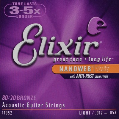 EL11052 Elixir Nanoweb string set acoustic coated 80/20 bronze