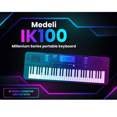 Set IK100 Medeli Orga 480 tonuri, 160 ritmuri, LCD, clape iluminate, intrare microfon, USB + Microfon Gatt Audio